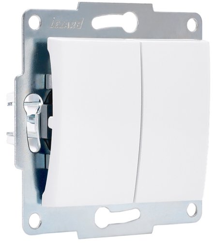 Выключатель без рамки Lezard Karina 2-кл. белый  картинка